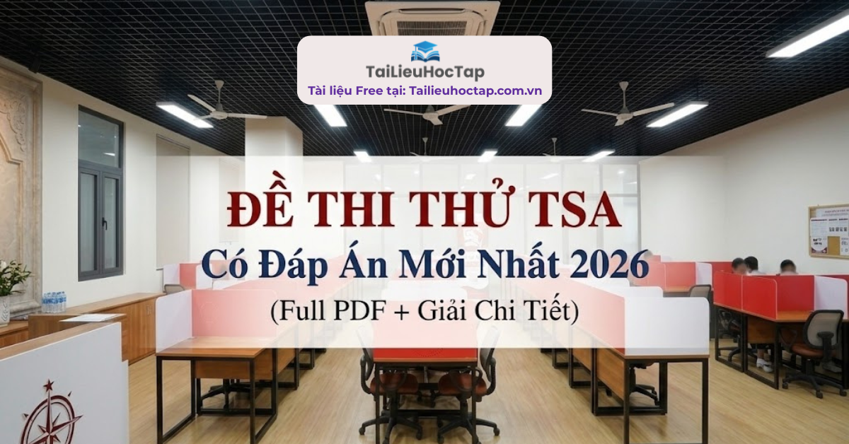 Bộ 20 Đề Thi Thử TSA Có Đáp Án Mới Nhất 2026 (Full PDF + Giải Chi Tiết) Bộ đề thi thử TSA
